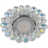 Fametto DLS-P119-2001 MR16 GU5.3 св-к встр. Peonia Круг Металл хром 102(55)x45 Стекло Радужный