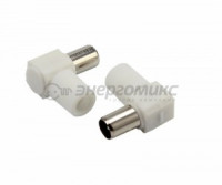 Штекер TV без пайки Белый Угловой (100!) REXANT