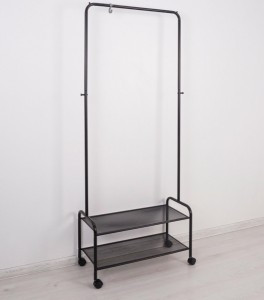 Вешалка напол. гардероб. Валенсия 22М на колес.(2полки)70*30*162(черн)до 20кг ВГВ22МЧ под заказ ЗМИ