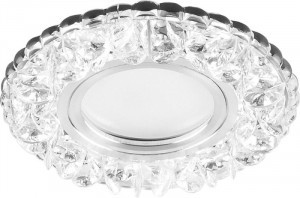 Feron св-к встр. MR16 GU5.3 CD905 подсветка св/д 4K круг прозрачный хром белый 100(65)x25 28848