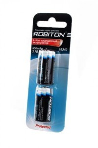Ак-р Robiton 123A Li-Ion 16340 550мАч  3.7V с защитной платой BL2