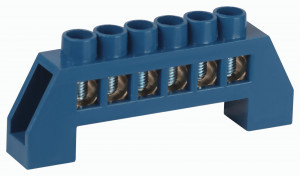 ЭРА шина N ноль ШНИ-8х12-6-Д-Синий 6 отв. в комб. изоляторе на DIN-рейку (уп.10шт, цена за шт) 62949