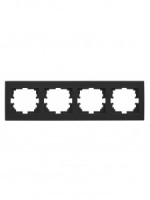 Lezard RAIN рамка СУ 4 мест. гориз. с вст. черный бархат 703-4242-149