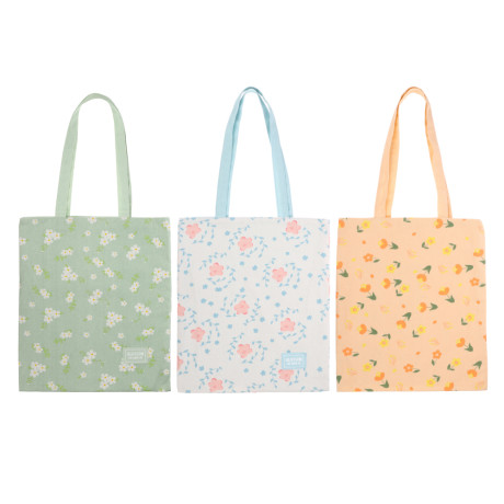 VETTA Сумка двухсторонняя с рисунком цветов и листьев, 34х40 см