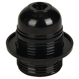 Ecola патрон с кольцом карболит E27 Черный УП.10шт!! AB7TPBEAY