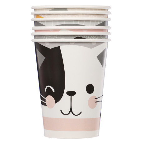 Набор бумажных стаканов Кошки с ушками, в т/у пленке, 6шт*250 мл