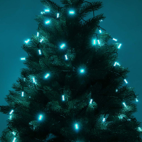 СНОУ БУМ Гирлянда эл. вьюн 10м, 80LED, аква, 8 реж., ПВХ черный, 220В