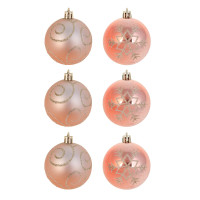 СНОУ БУМ Набор шаров 6 см, 6 шт, розовый, 26-174