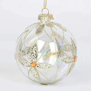 Шар "Жасмин" 8см, прозрачный с рисунком (кратность16шт!)(цена за 1шт) Волшебная страна