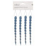 СНОУ БУМ Набор декоративных украшений "Сосульки" 13, 5 см, 4 шт, пластик, глиттер, синий