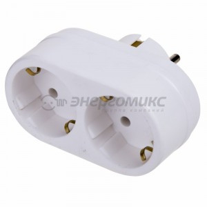 REXANT разветвитель (тройник) 2роз. 16А земля белый 11-1075