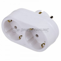 REXANT разветвитель (тройник) 2роз. 16А земля белый 11-1075