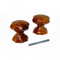 Ручка-кнопка дверная дерево граненая Клен  Й-Ола инд. уп. (24)