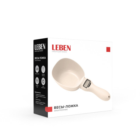 LEBEN Весы-ложка электронная, чаша 300мл, точность 1гр, LED дисплей, CR2032 (в компл.)