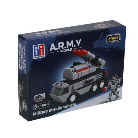 ИГРОЛЕНД Конструктор "Военная техника" с трансформацией, 170-193 дет., 21х4,3х15,5 см, ABS, 6 видов