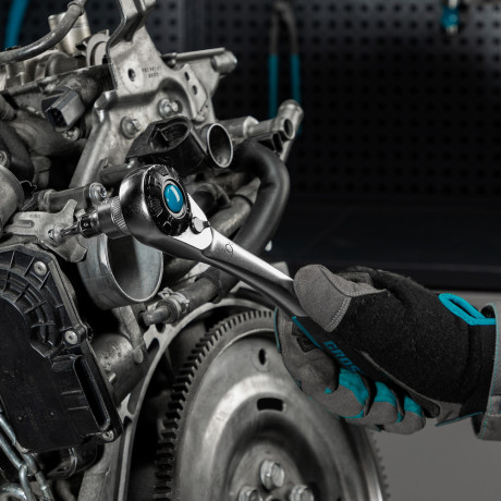 Набор торцевых головок, трещотка 120 зубьев, 1/2", CrV, 36 предметов Gross