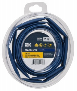 IEK термоусадка трубка ТТУ нг-LS 5/2,5 синяя (2м/упак, цена за уп) ТУТ UDR12-005-D25-002-K07-T
