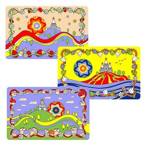 Салфетка "Пасха" 39*25см (кратность 6шт!!!) полимер FJ51-74 Мультидом