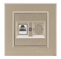 Makel Karea роз. компьют. СУ 1 мест. латунь (RJ45) 56057035