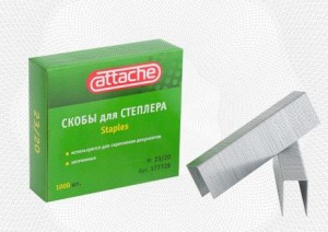 Скобы для степлера N23/20 Attache оцинкованные (160-180 лист) 1000 шт в уп. 177728