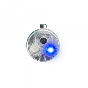 ЕРМАК Фонарик-брелок на карабине 1 LED + УФ + лазер, 3xLR44, алюминий, 6,6х1,2 см