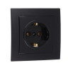 FORZA Розетка скрытой установки с зазем. контактом RS 16-133-Ч, 250В, 16А, IP20, 85x85x46 мм, чёрная