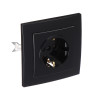 FORZA Розетка скрытой установки с зазем. контактом RS 16-133-Ч, 250В, 16А, IP20, 85x85x46 мм, чёрная