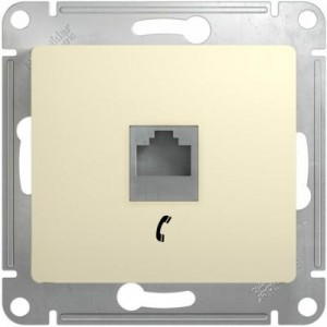 Systeme Electric GLOSSA мех. роз. телеф. СУ 1 мест. беж. (пл.осн., RJ11) GSL000281T (10!)