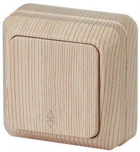 ЭРА Intro Quadro выкл.ОУ проходной 1 кл. 10А, 250В, IP20, сосна 2-103-11 9006