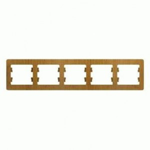 Systeme Electric GLOSSA рамка СУ 5 мест. темный дуб (горизонт.) GSL000505 (2!)