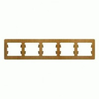 Systeme Electric GLOSSA рамка СУ 5 мест. темный дуб (горизонт.) GSL000505 (2!)