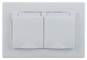 ЭРА Intro Plano роз. СУ 2 мест. земля крыш.штор, 16А,(керамика)IP44, белый 1-210-01 53934