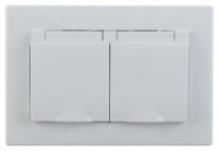 ЭРА Intro Plano роз. СУ 2 мест. земля крыш.штор, 16А,(керамика)IP44, белый 1-210-01 53934