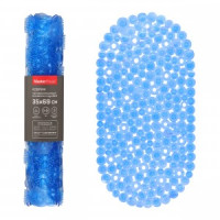 Коврик д/ванной на присосках ФИДЖИ 35*69см, ПВХ, голубой, овальный, 75476 Master House