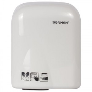 Сушилка д/рук SONNEN HD-165, 1650 Вт, время сушки 25 секунд, пластик. белая, 604191