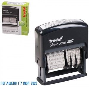 Датер-мини месяц буквами, "12 бухгалтерских терминов", оттиск 45х3,8 мм, синий, TRODAT 4817, корпус