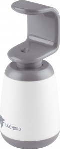 Диспенсер для жидкого мыла/моющего средства SAUBER 0,4л (8,5*8,5*20см), Г-обр носик 105844 Leonord