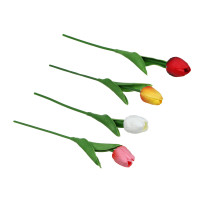 LADECOR Цветок искусственный тюльпан, 32 см, PU, пластик, железная проволока, 4 цвета