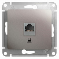 Systeme Electric GLOSSA мех. роз. комп. СУ 1 мест. платина (пласт., осн., RJ45) GSL001281K (5!)