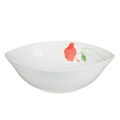 MILLIMI Маки Салатник, опаловое стекло, 480мл, 16.5х5.5см, квадратная форма