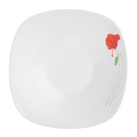 MILLIMI Маки Салатник, опаловое стекло, 480мл, 16.5х5.5см, квадратная форма