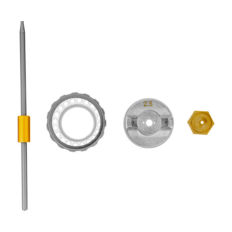 Ремкомплект для краскораспылителя 4 предмета: сопло 2,5 мм, игла, форсунка, зажим сопла Matrix