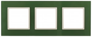 ЭРА 14 Elegance рамка СУ 3 мест.стекло, зеленый+сл.кость 14-5103-27 5510