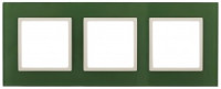ЭРА 14 Elegance рамка СУ 3 мест.стекло, зеленый+сл.кость 14-5103-27 5510