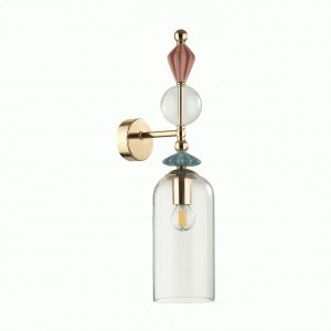 ODEON LIGHT 4855/1WA CLASSIC ODL_EX21 золото/разноцв./керамика/стекл Бра E14 1x40W 485x174 BIZET