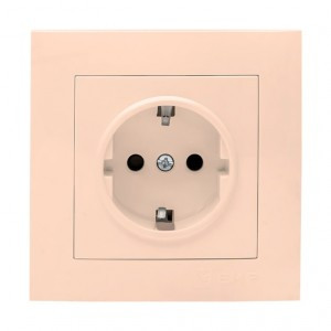 EKF Валенсия роз. СУ 1 мест. 16А кремовая, земля, шторки Al/Cu (корпус PC) EWR16-028-20