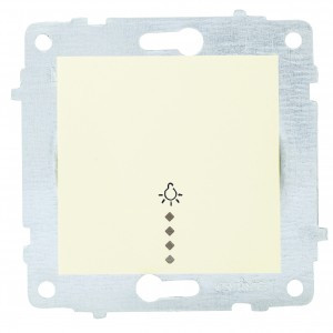 OVIVO мех. выкл. СУ 1 кл. 10А (кнопочный, инд.) крем (ко всем рамкам) 600-000202-206