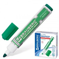 Маркер д/доски BRAUBERG &quot;Neo&quot;, ЗЕЛЕНЫЙ, с клипом, кругл. након., 5 мм, 150490