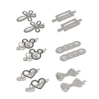 Зажим для волос со стразами 2шт, тм ЮНИLOOK, 6-7 см, металл, 6 дизайнов, #13