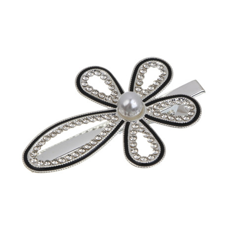 Зажим для волос со стразами 2шт, тм ЮНИLOOK, 6-7 см, металл, 6 дизайнов, #13